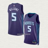 Mark Williams NO 5 Camiseta Charlotte Hornets Statement 2022-23 Violeta