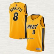 Maurice Harkless NO 8 Camiseta Miami Heat Earned 2020-21 Oro