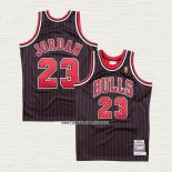 Michael Jordan NO 23 Camiseta Chicago Bulls Hardwood Classics Throwback 1996-97 Negro