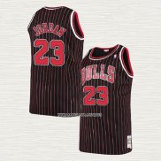 Michael Jordan NO 23 Camiseta Chicago Bulls Hardwood Classics Throwback 1997-98 Negro