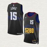 Nikola Jokic NO 15 Camiseta Denver Nuggets Ciudad 2023-24 Negro