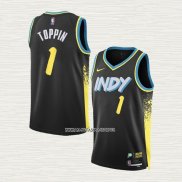 Obi Toppin NO 1 Camiseta Indiana Pacers Ciudad 2023-24 Negro