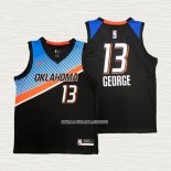 Paul George NO 13 Camiseta Oklahoma City Thunder Ciudad 2020-21 Negro