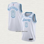 Russell Westbrook NO 0 Camiseta Los Angeles Lakers Ciudad 2020-21 Blanco