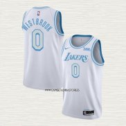 Russell Westbrook NO 0 Camiseta Los Angeles Lakers Ciudad 2020-21 Blanco