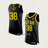 Saben Lee NO 38 Camiseta Utah Jazz Statement Autentico 2022-23 Negro