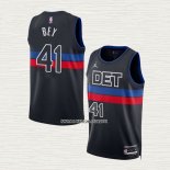 Saddiq Bey NO 41 Camiseta Detroit Pistons Statement 2022-23 Negro