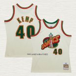 Shawn Kemp NO 40 Camiseta Seattle SuperSonics Mitchell & Ness Chainstitch Crema