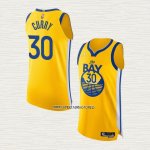 Stephen Curry NO 30 Camiseta Golden State Warriors Statement Autentico 2022 Oro