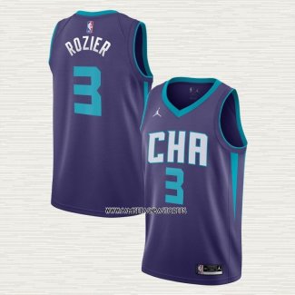 Terry Rozier III NO 3 Camiseta Charlotte Hornets Statement Edition Violeta