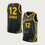 Usman Garuba NO 12 Camiseta Golden State Warriors Ciudad 2023-24 Negro