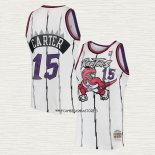 Vince Carter NO 15 Camiseta Toronto Raptors Mitchell & Ness 1998-99 Blanco