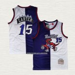 Vince Carter NO 15 Camiseta Toronto Raptors Split Edition Violeta Blanco