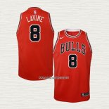 Zach Lavine NO 8 Camiseta Nino Chicago Bulls Icon Rojo