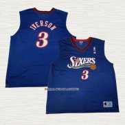 Allen Iverson NO 3 Camiseta Philadelphia 76ers Retro Azul2