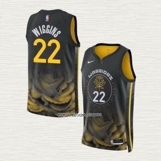 Andrew Wiggins NO 22 Camiseta Golden State Warriors Ciudad 2022-23 Negro