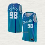 Arnoldas Kulboka NO 98 Camiseta Charlotte Hornets Ciudad 2021-22 Azul