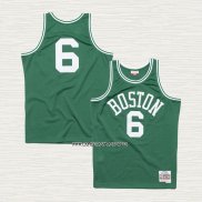 Bill Russell NO 6 Camiseta Boston Celtics Hardwood Classics 1962-63 Verde