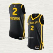 Brandin Podziemski NO 2 Camiseta Golden State Warriors Ciudad Autentico 2023-24 Negro