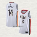 Brandon Ingram NO 14 Camiseta New Orleans Pelicans Ciudad 2021-22 Blanco