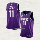 Brook Lopez NO 11 Camiseta Milwaukee Bucks Classic 2022-23 Violeta