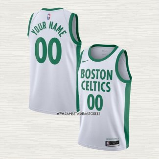 Camiseta Boston Celtics Personalizada Ciudad 2020-21 Blanco