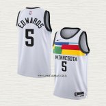 Camiseta Minnesota Timberwolves Anthony Edwards NO 5 Ciudad 2022-23 Blanco