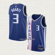 Chris Duarte NO 3 Camiseta Sacramento Kings Ciudad 2023-24 Azul