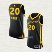 Dario Saric NO 20 Camiseta Golden State Warriors Ciudad Autentico 2023-24 Negro