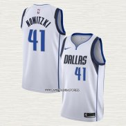 Dirk Nowitzki NO 41 Camiseta Dallas Mavericks Icon Blanco