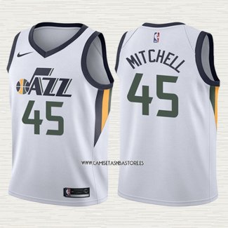 Donovan Mitchell NO 45 Camiseta Nino Utah Jazz Association 2017-18 Negro