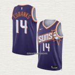 Drew Eubanks NO 14 Camiseta Phoenix Suns Icon 2023-24 Violeta