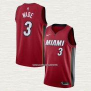 Dwyane Wade NO 3 Camiseta Miami Heat Statement Rojo