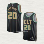Gordon Hayward NO 20 Camiseta Charlotte Hornets Ciudad 2022-23 Negro