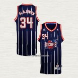 Hakeem Olajuwon NO 34 Camiseta Houston Rockets Retro Azul