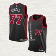 Henri Drell NO 77 Camiseta Chicago Bulls Ciudad 2023-24 Negro