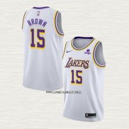 Jabari Brown NO 15 Camiseta Los Angeles Lakers Association 2021-22 Blanco