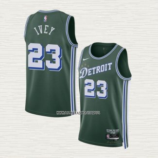 Jaden Ivey NO 23 Camiseta Detroit Pistons Ciudad 2022-23 Verde