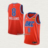 Jalen Williams NO 8 Camiseta Oklahoma City Thunder Statement Naranja