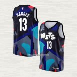 James Harden NO 13 Camiseta Brooklyn Nets Ciudad 2023-24 Negro