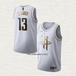 James Harden NO 13 Camiseta Houston Rockets Golden Edition Blanco