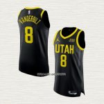 Jarred Vanderbilt NO 8 Camiseta Utah Jazz Statement Autentico 2022-23 Negro