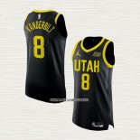 Jarred Vanderbilt NO 8 Camiseta Utah Jazz Statement Autentico 2022-23 Negro
