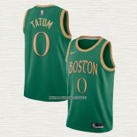 Jayson Tatum NO 0 Camiseta Boston Celtics Ciudad Verde