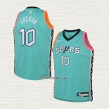 Jeremy Sochan NO 10 Camiseta Nino San Antonio Spurs Ciudad 2022-23 Verde