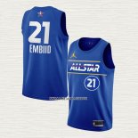 Joel Embiid NO 21 Camiseta Philadelphia 76ers All Star 2021 Azul