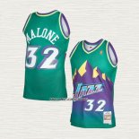 Karl Malone NO 32 Camiseta Utah Jazz Mitchell & Ness 1996-97 Verde