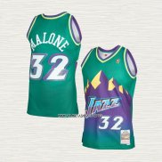 Karl Malone NO 32 Camiseta Utah Jazz Mitchell & Ness 1996-97 Verde