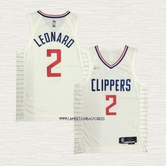 Kawhi Leonard NO 2 Camiseta Los Angeles Clippers Association Autentico 2020-21 Blanco