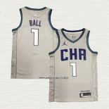 LaMelo Ball NO 1 Camiseta Charlotte Hornets Ciudad Edition Gris